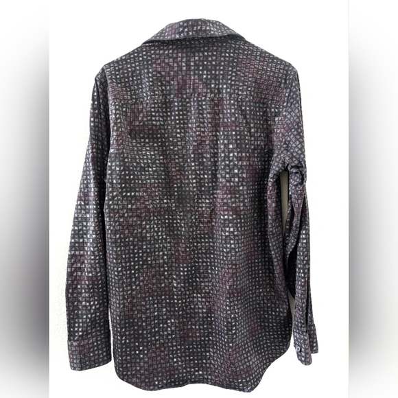 Bugatchi Ooohcotton Tech 8 Way Stretch Medium Dress Shirt Long Sleeve Charcoal - Picture 2 of 6